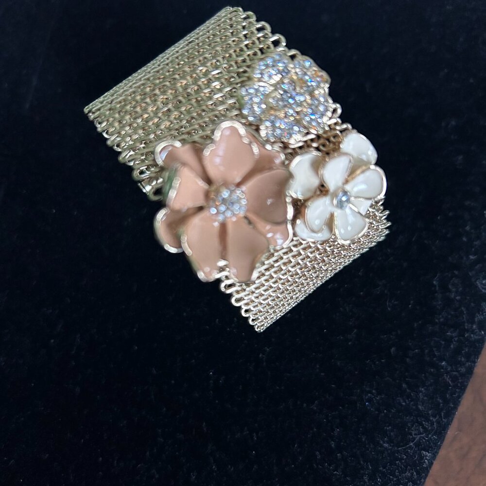 Gold Plated Mesh Cuff Bracelet